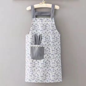 1pc Polyester Cotton Apron, Cute Rabbit Ears Apron, Adjustable Strap And Large Pockets Apron, Kitchen Cooking Baking Bib Apron, Chef Apron - Grey