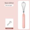 Electric Milk Frother Handheld Egg Beater Coffee Milk Drink Egg Mixer Foamer Foamer Household Kitchen Cooking Tool - Pink