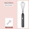 Electric Milk Frother Handheld Egg Beater Coffee Milk Drink Egg Mixer Foamer Foamer Household Kitchen Cooking Tool - Black