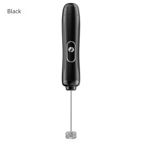 Handheld Electric Milk Frother Egg Beater Maker Kitchen Drink Foamer Mixer Coffee Creamer Whisk Frothy Stirring Tools - Black