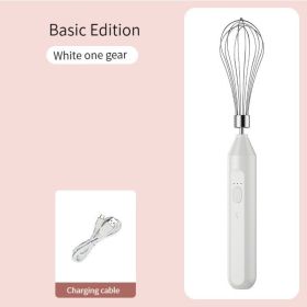 Electric Milk Frother Handheld Egg Beater Coffee Milk Drink Egg Mixer Foamer Foamer Household Kitchen Cooking Tool - White