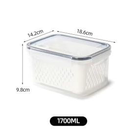 Storage Box Fridge Organizer Fresh Vegetable Fruit Boxes Drain Basket Storage Containers Pantry Kitchen Organizer For Kitchen - 1700ML