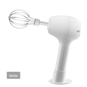 Wireless Portable Electric Food Mixer 3 Speeds Automatic Whisk Dough Egg Beater Baking Cake Cream Whipper Kitchen Tool - White