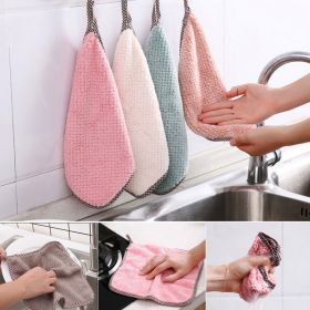 Kitchen daily dish towel;  dish cloth;  kitchen rag;  non-stick oil;  thickened table cleaning cloth;  absorbent scouring pad - 27x16cm2 - 5PC