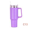 40 oz. With Logo Stainless Steel Thermos Handle Water Glass With Lid And Straw Beer Glass Car Travel Kettle Outdoor Water Bottle - 1200ml - C13