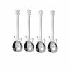 4Pcs Metal Guitar Spoon Flatware Set 18/10 Stainless Steel Guitar Spoons Creative Milk Coffee Spoon Ice Cream Candy Teaspoon - Silvery 4 Pcs