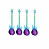 4Pcs Metal Guitar Spoon Flatware Set 18/10 Stainless Steel Guitar Spoons Creative Milk Coffee Spoon Ice Cream Candy Teaspoon - Rainbow 4 Pcs