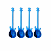 4Pcs Metal Guitar Spoon Flatware Set 18/10 Stainless Steel Guitar Spoons Creative Milk Coffee Spoon Ice Cream Candy Teaspoon - Blue 4 Pcs