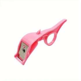 1pc; Portable Fruit Peeler; Stainless Steel Ring Pear Orange Kiwi Peeling Knief; Multi-functional Potato Vegetable Kitchen Dining Tool - Pink