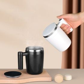 Fully Automatic Stirring Cup 380ml; Portable Rechargeable Coffee Milk Mixed Magnetic Water Cup; Small Kitchen Appliances - White