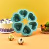 Six-hole love silicone cake pan diy baking cake mold kitchen utensils - blue