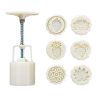 6 Stamps Round Baking Molds Plastic Moon Cake Mold Baking Tools 50G - Default