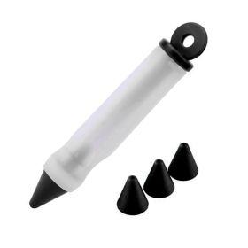 Food Writing Decorating Pen, Nozzle Tool Squeeze Cream Chocolate Cupcakes Piping Icing Cake Dessert Pen Baking Gun - Black