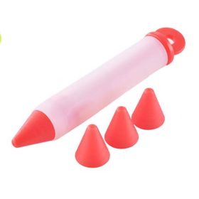 Food Writing Decorating Pen, Nozzle Tool Squeeze Cream Chocolate Cupcakes Piping Icing Cake Dessert Pen Baking Gun - Red