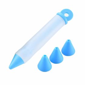 Food Writing Decorating Pen, Nozzle Tool Squeeze Cream Chocolate Cupcakes Piping Icing Cake Dessert Pen Baking Gun - Blue