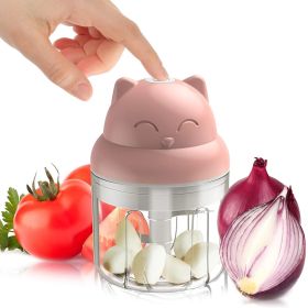 1pc Wireless Electric Mini Pink Garlic Chopper; 250ML Small Food Processor For Chopping Garlic; Ginger; Chili; Minced Meat; Onion; Etc - Pink - 1pc