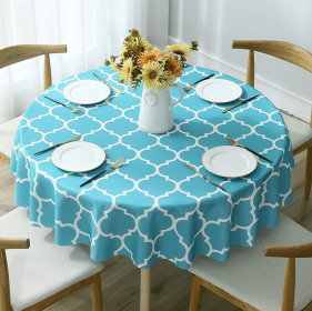 Tablecloth For Round Tables Waterproof Satin Resistant Washable Dining Table Protector - 100*100cm - blue