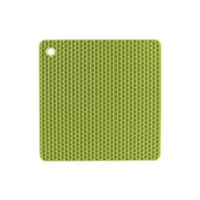 Non-Slip Honeycomb Kitchen Table Pad Multi-Purpose Hot Pads, Spoon Rest Heat Insulation Pad - Green