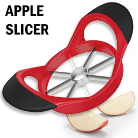 Apple Slicer Apple Corer Apple Cutter Tool, Push Down Easy Cutting Kitchen Tool - Red