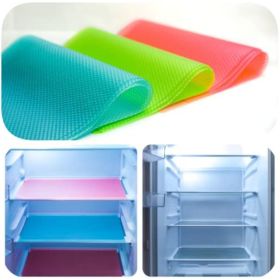 3 Pcs 5ft Refrigerator Mats EVA Shelf Liners For Glass Shelves Washable Pads Liners For Refrigerator;  1 Green 1 Blue 1 Red - green blue red