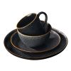 16-Piece Burns Speckled Dinnerware Set - black