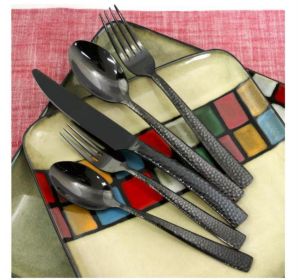 20-piece black and gold 18/10 stainless steel cutlery set (serves 4) - black - Stainless steel