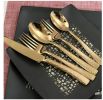 20-piece black and gold 18/10 stainless steel cutlery set (serves 4) - gold - Stainless steel