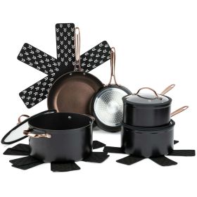 Non-Stick Pots and Pans 12-Piece Cookware Set - Rose Gold