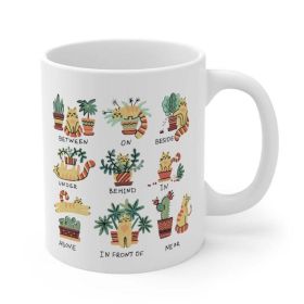 Puurfect Combo Cat and Plants Coffee Tea Mug - One Size