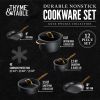 Non-Stick Pots and Pans 12-Piece Cookware Set - Gold