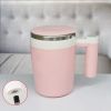 Fully Automatic Stirring Cup 380ml; Portable Rechargeable Coffee Milk Mixed Magnetic Water Cup; Small Kitchen Appliances - Pink