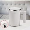 Fully Automatic Stirring Cup 380ml; Portable Rechargeable Coffee Milk Mixed Magnetic Water Cup; Small Kitchen Appliances - Brown