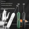 Handheld Electric Milk Frother Egg Beater Maker Kitchen Drink Foamer Mixer Coffee Creamer Whisk Frothy Stirring Tools - Green