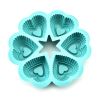 Six-hole love silicone cake pan diy baking cake mold kitchen utensils - blue