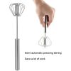 Stainless Steel Egg Rotary Whisk, Semi-Automatic Egg Beater Mixer - 10 inch