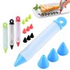 Food Writing Decorating Pen, Nozzle Tool Squeeze Cream Chocolate Cupcakes Piping Icing Cake Dessert Pen Baking Gun - Green