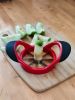 Apple Slicer Apple Corer Apple Cutter Tool, Push Down Easy Cutting Kitchen Tool - Red