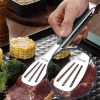 1pc Non-Slip Stainless Steel Food Tongs Meat Salad Bread Serving Clip Barbecue Grill Buffet Clamp Cooking Tools Kitchen Accessories - Middle