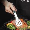 1pc Non-Slip Stainless Steel Food Tongs Meat Salad Bread Serving Clip Barbecue Grill Buffet Clamp Cooking Tools Kitchen Accessories - Large