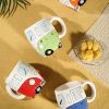 Creative Ceramic Bus Cup Interesting Milk Coffee Mug - Green - 301-400ml