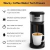 Coffee Maker Fast Brewer K-Cup Pod & Ground Coffee Single Serve Self Clean - black