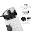 Fruit Infuser Water Bottle 32OZ Juice Shaker Sport w/ Flip Top Lid Anti-Slip Grips For Office Home Sport Running Walking Hiking - Black