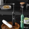 Handheld Electric Milk Frother Egg Beater Maker Kitchen Drink Foamer Mixer Coffee Creamer Whisk Frothy Stirring Tools - Green