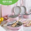 Ceramic Nonstick Pink 15pc Set - pink