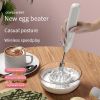 Electric Milk Frother Handheld Egg Beater Coffee Milk Drink Egg Mixer Foamer Foamer Household Kitchen Cooking Tool - Pink