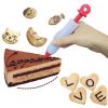 Food Writing Decorating Pen, Nozzle Tool Squeeze Cream Chocolate Cupcakes Piping Icing Cake Dessert Pen Baking Gun - Red