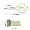 2pcs Kitchen Scissors & Vegetables Peeler; Stainless Steel Multifunctional Food Scissors - Green