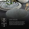 Dinnerware Black & White Dot Stoneware, 12 Piece Set - Black