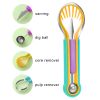 3-in-1 Fruit Digger Fruit Carving Knife Set Cutter Fruit Platter Separator Kitchen Gadgets Watermelon Ice Cream Baller Scoop - 3in1