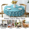 Tablecloth For Round Tables Waterproof Satin Resistant Washable Dining Table Protector - 152*152cm - blue